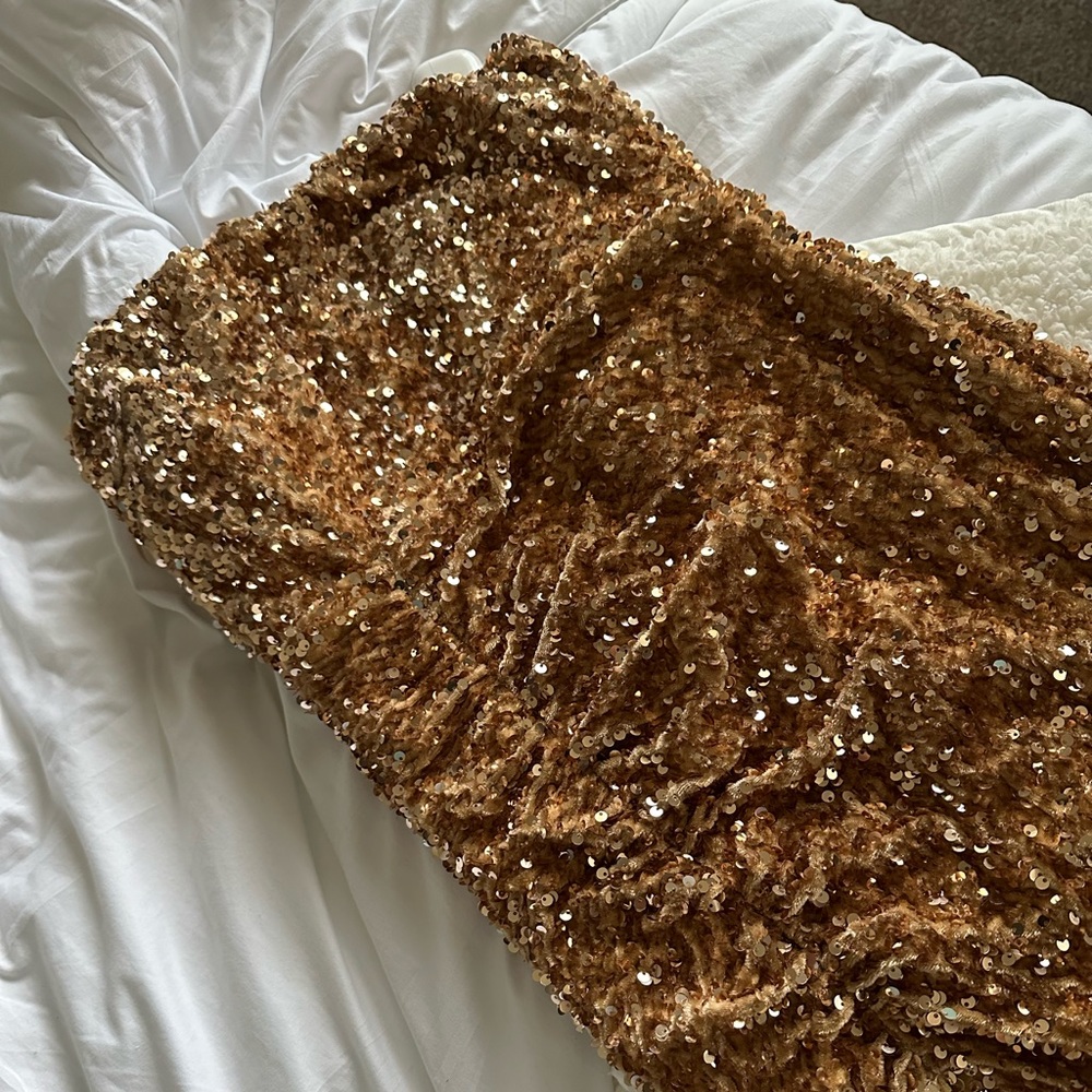 Gold sequined dress
